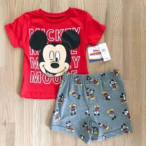 NWT Disney Mickey Mouse Tee & Shorts size 2T